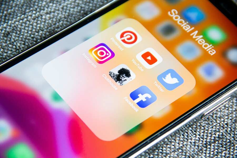 social media apps on phone screen